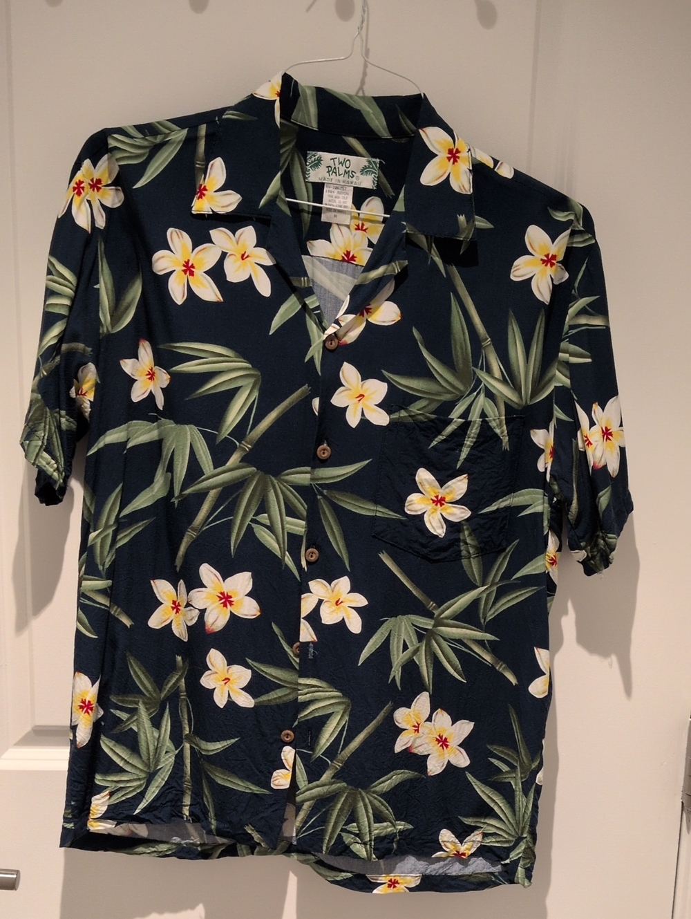 Vintage Navy Floral Button-Down Camp Shirt